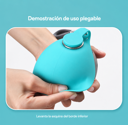 Botella Plegable Premium de Acero Inoxidable con Mosquetón Integrado
